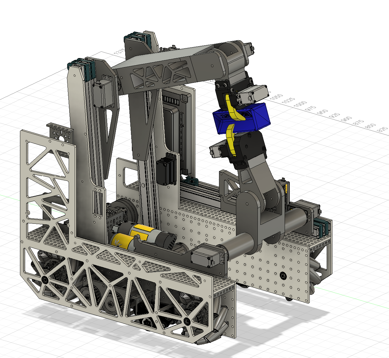 FTC robot CAD model with linear-slide scoring arm