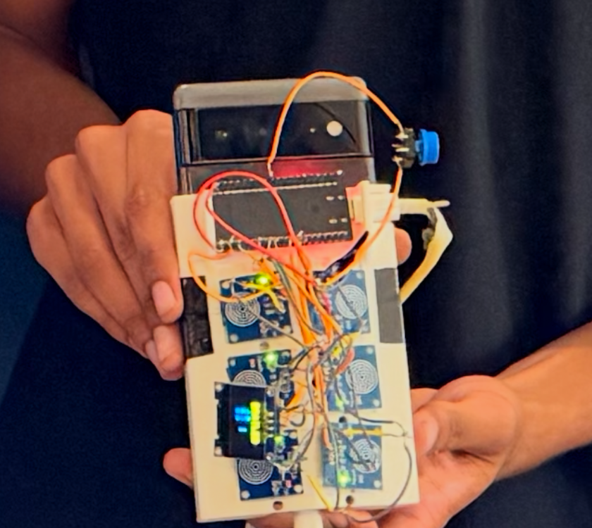Brailed phone-mounted Braille keyboard